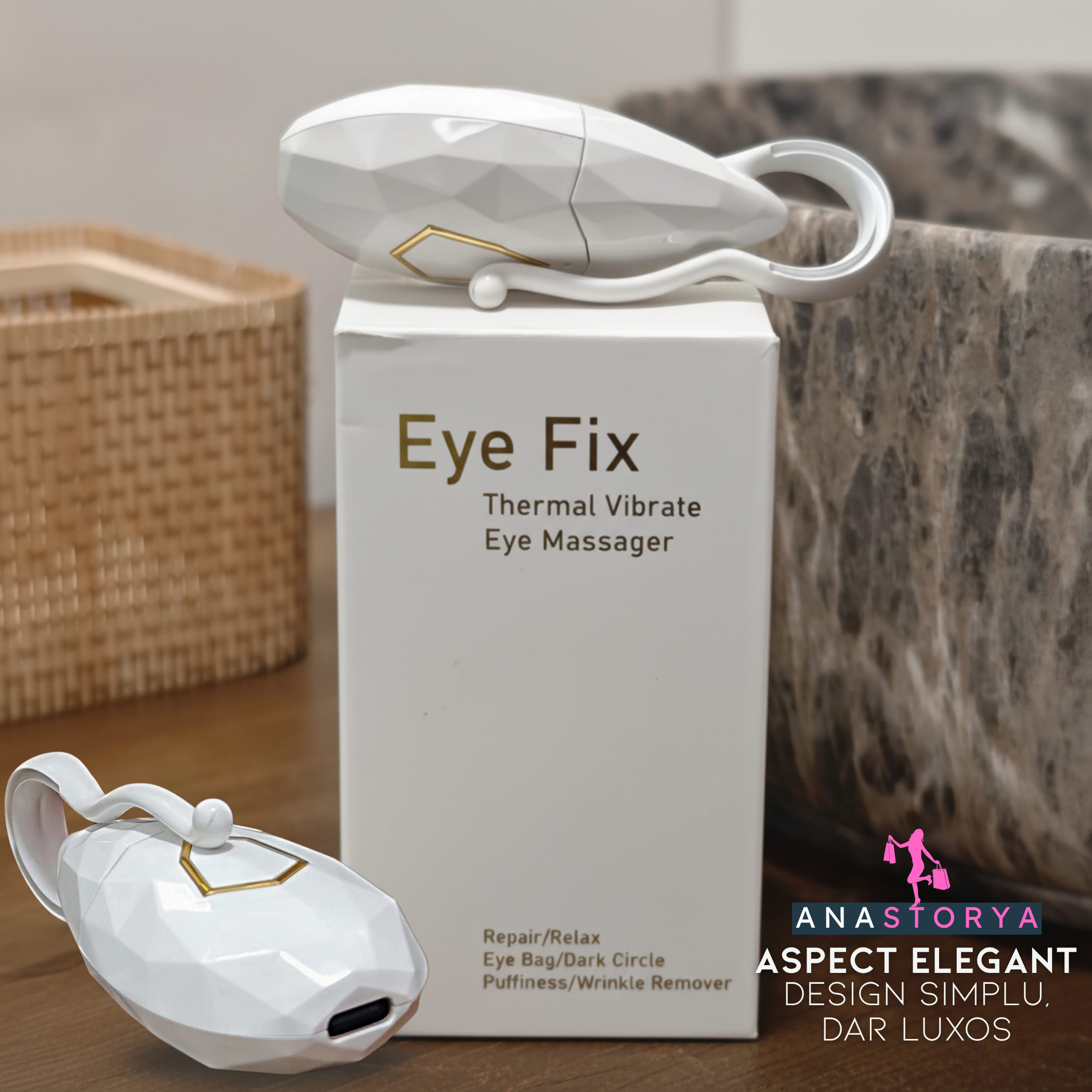 Aparat ingrijire faciala pentru ingrijirea ochilor AnaStorya, 4 in 1, anti-rid, anti-pungi sub ochi, lifting facial