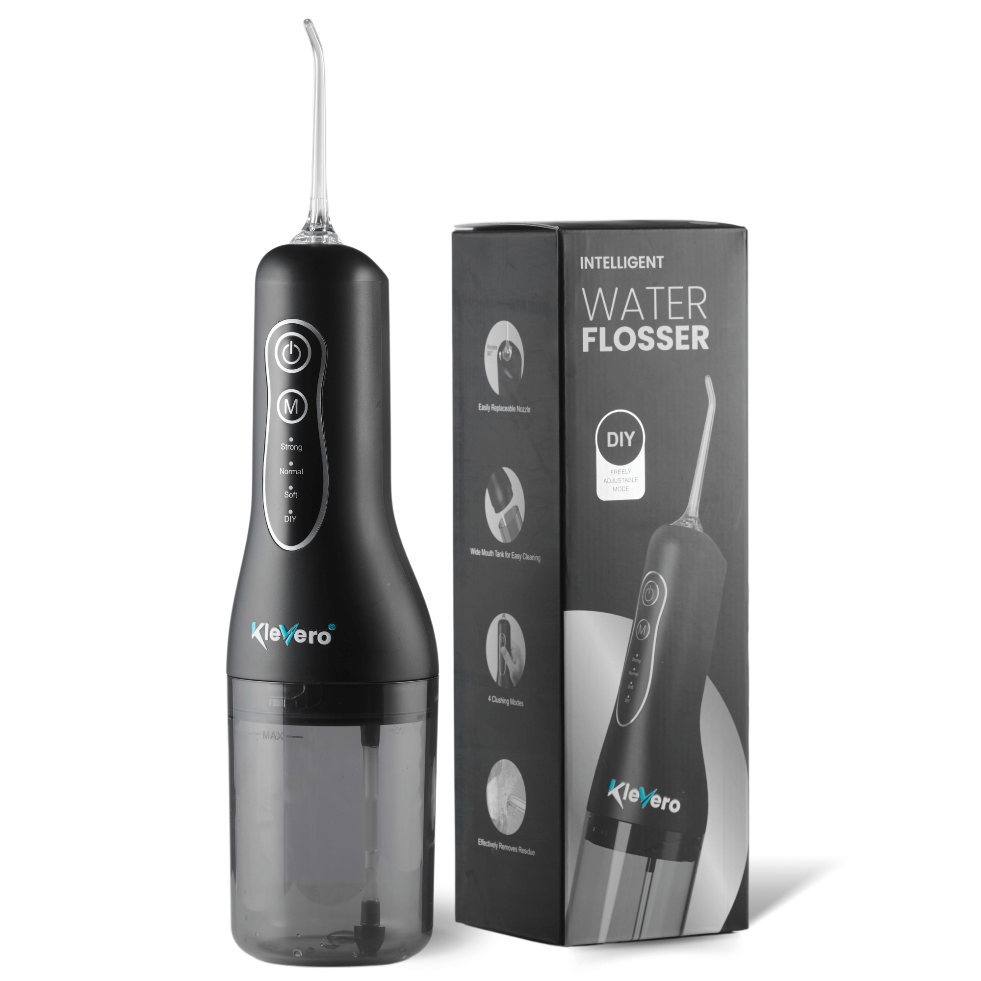 Irigator Bucal Profesional KLEVERO® L5 – Dus Bucal Portabil Fara Fir, Igiena Orala Avansata, Rezervor 260 ml, Tehnologie IPX7, 4 Moduri Ajustabile, Ideal pentru Acasa si Calatorii