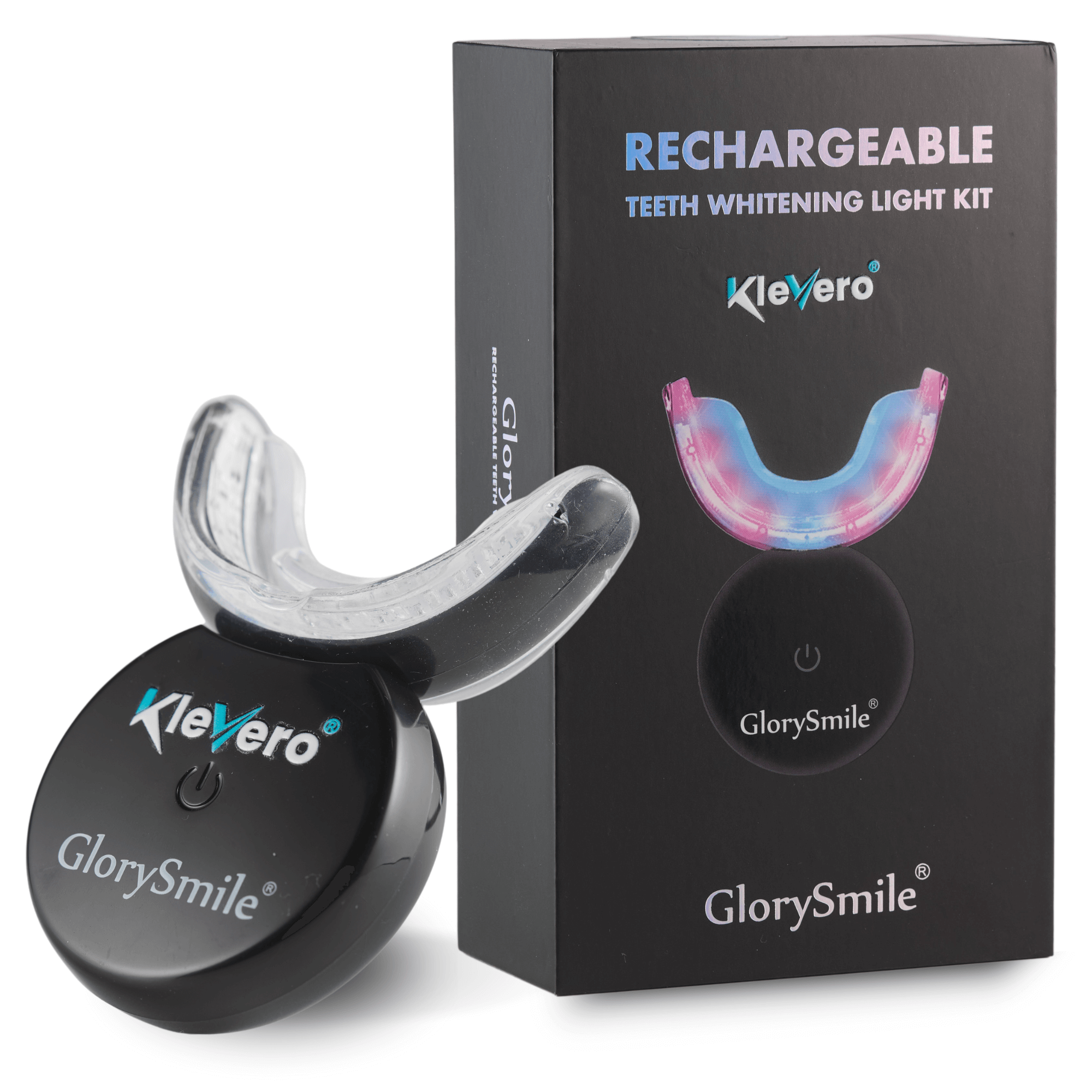 Kit Premium pentru Albirea Dintilor – Dispozitiv LED Wireless cu Lumini si 3 Stilouri cu Gel, Negru
