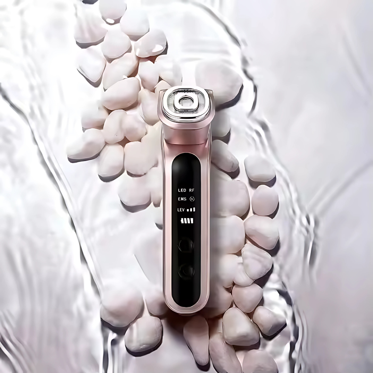 Dispozitiv Facial 7 in 1 Klevero, cu Terapie LED, RF si EMS – Rejuvenare, Lifting si Tratarea Acneei