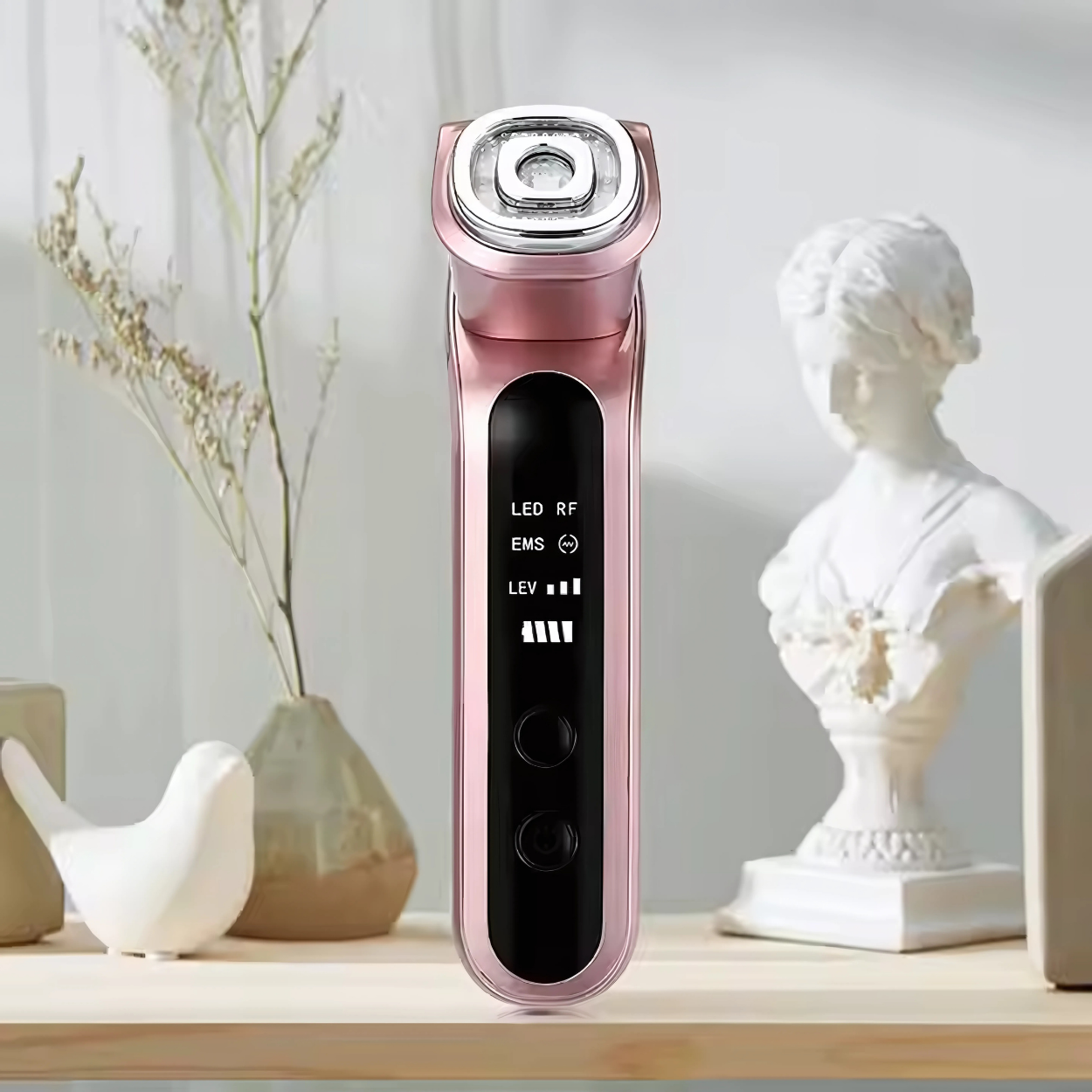 Dispozitiv Facial 7 in 1 Klevero, cu Terapie LED, RF si EMS – Rejuvenare, Lifting si Tratarea Acneei