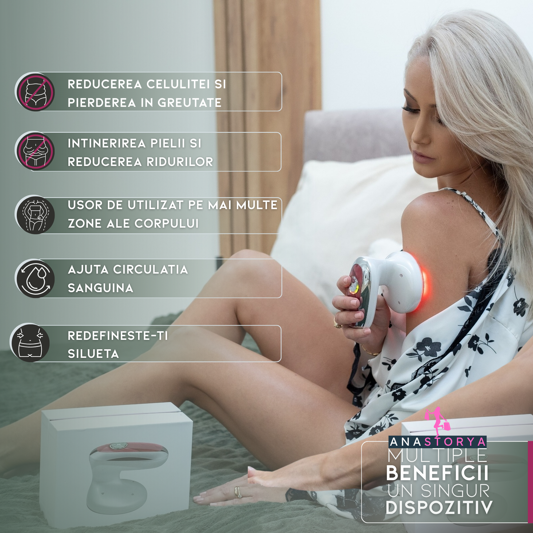 Aparat 3 in 1 pentru Modelare Corporala AnaStorya – Lumina Rosie LED