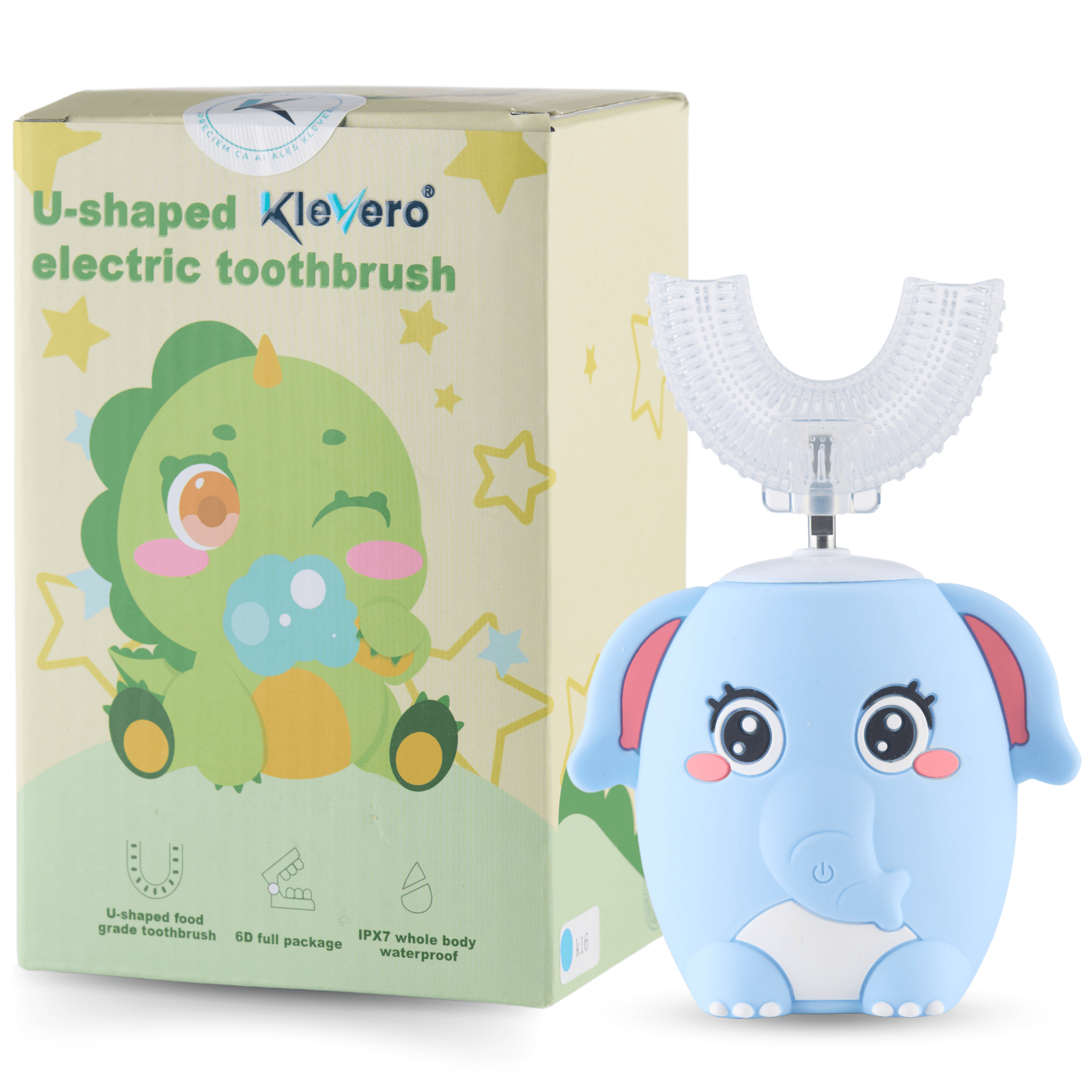 Periuta Electrica pentru Copii Klevero® U-Shaped Sonica Albastra