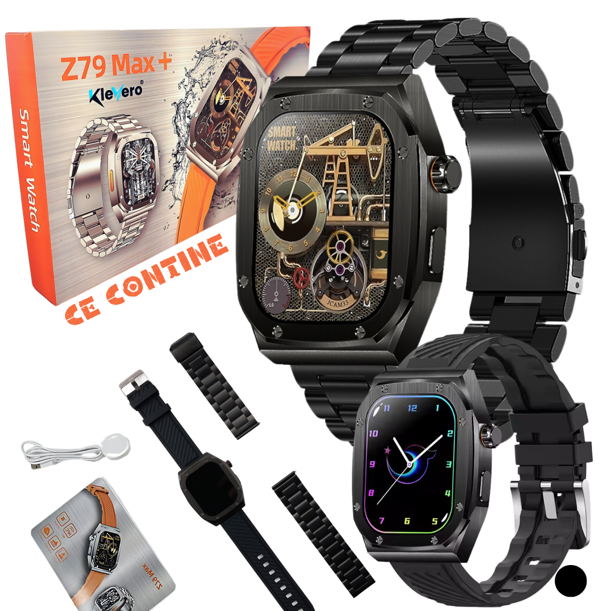 Ceas Barbati Smartwatch 2.1 JohnTerra® Negru