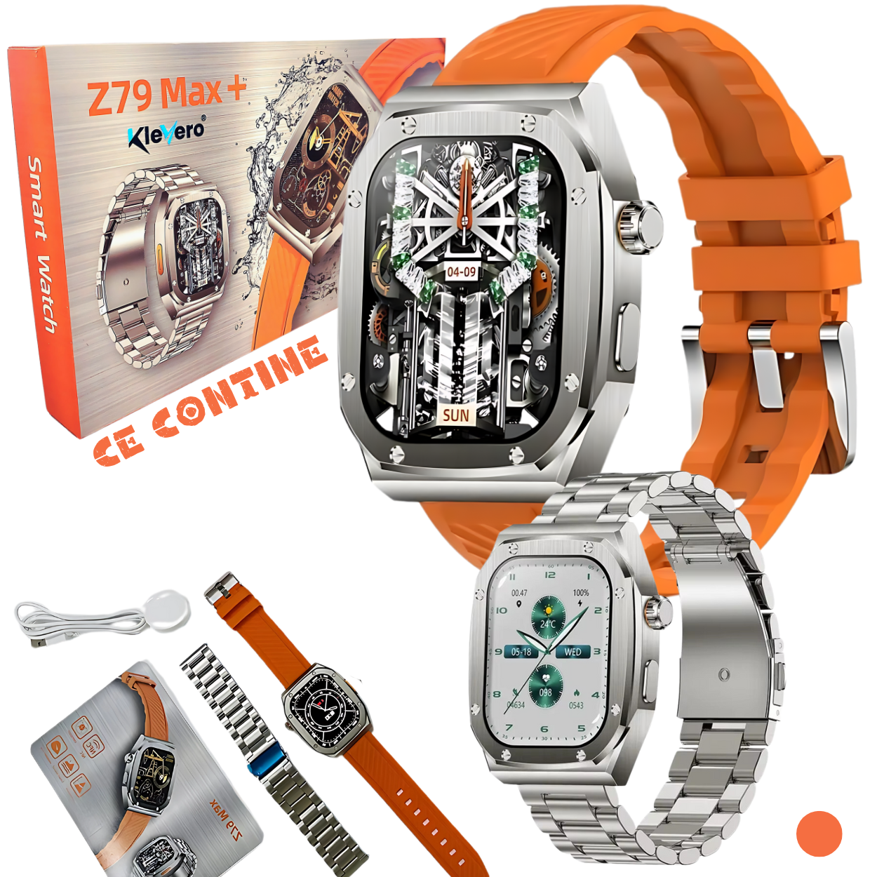 Ceas Barbati Smartwatch 2.1 JohnTerra® Portocaliu