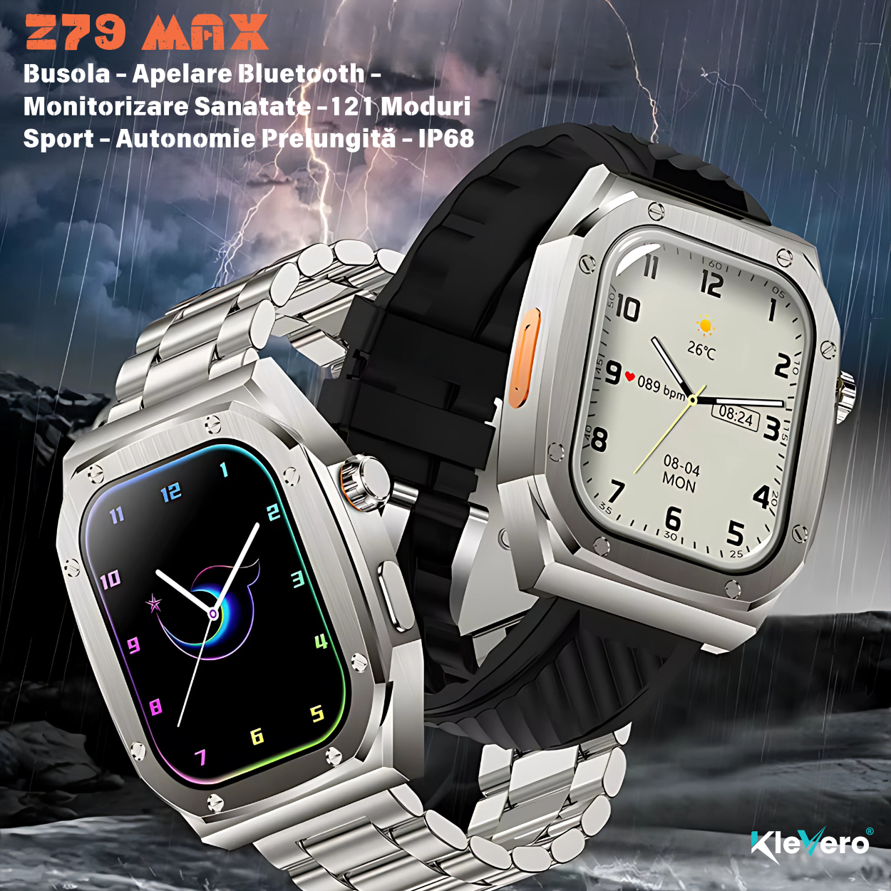 Ceas Barbati Smartwatch 2.1 JohnTerra® Negru