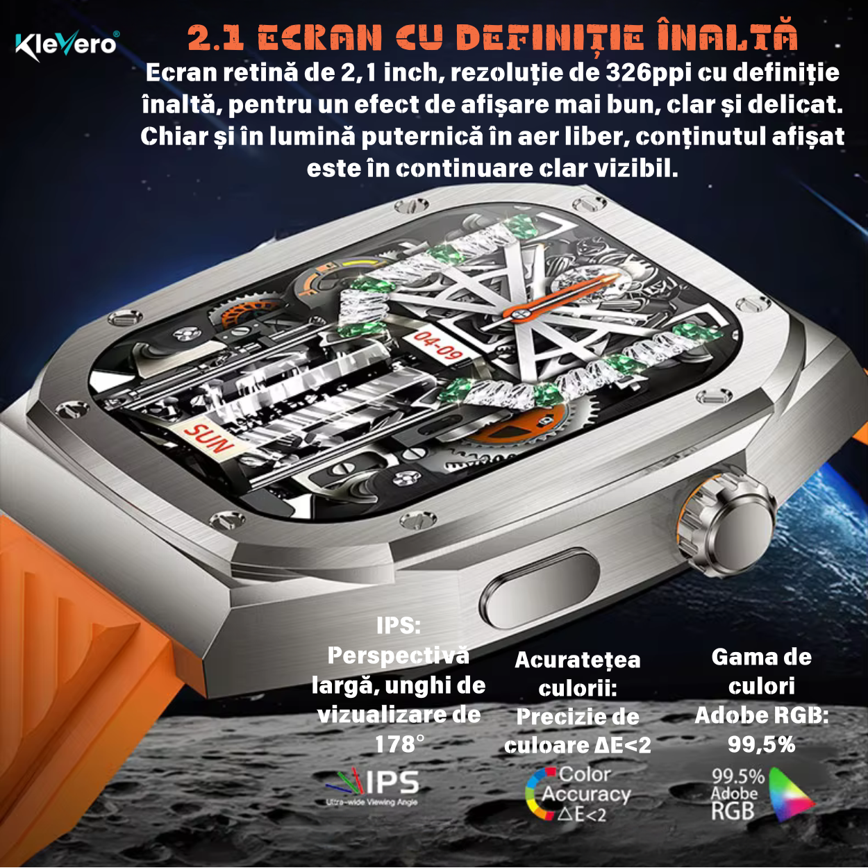 Ceas Barbati Smartwatch 2.1 JohnTerra® Portocaliu