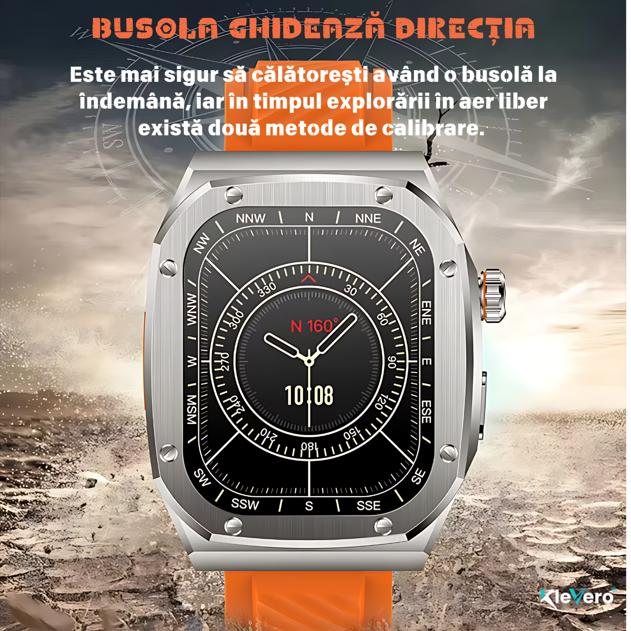 Ceas Barbati Smartwatch 2.1 JohnTerra® Portocaliu