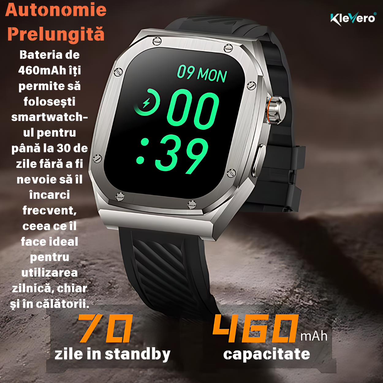 Ceas Barbati Smartwatch 2.1 JohnTerra® Negru