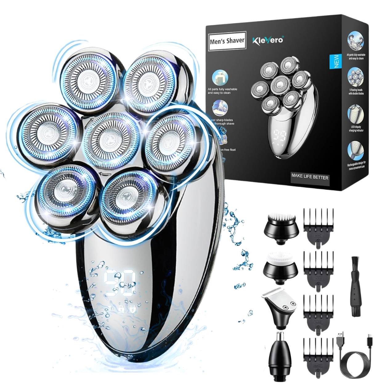 Aparat de Ras 7D pentru Barbati 5 in 1 JohnTerra