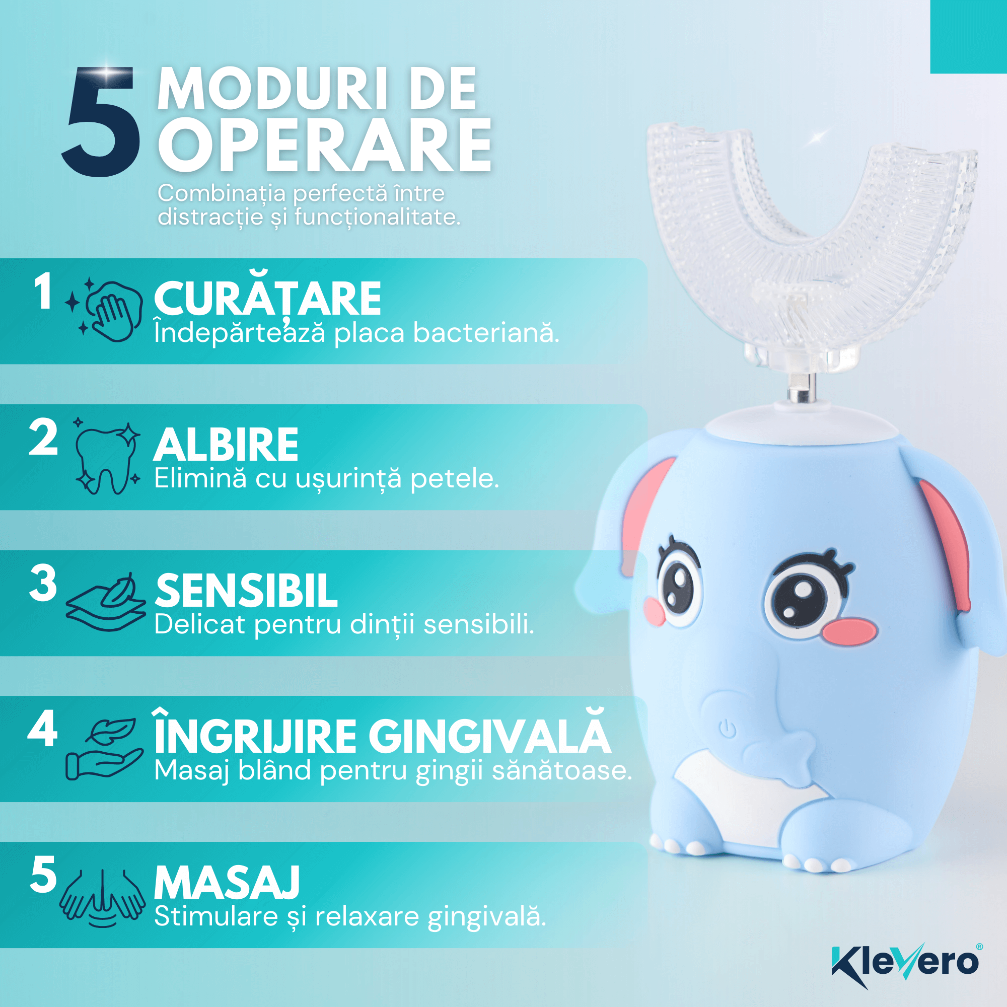 Periuta Electrica pentru Copii - Albastra KleVero