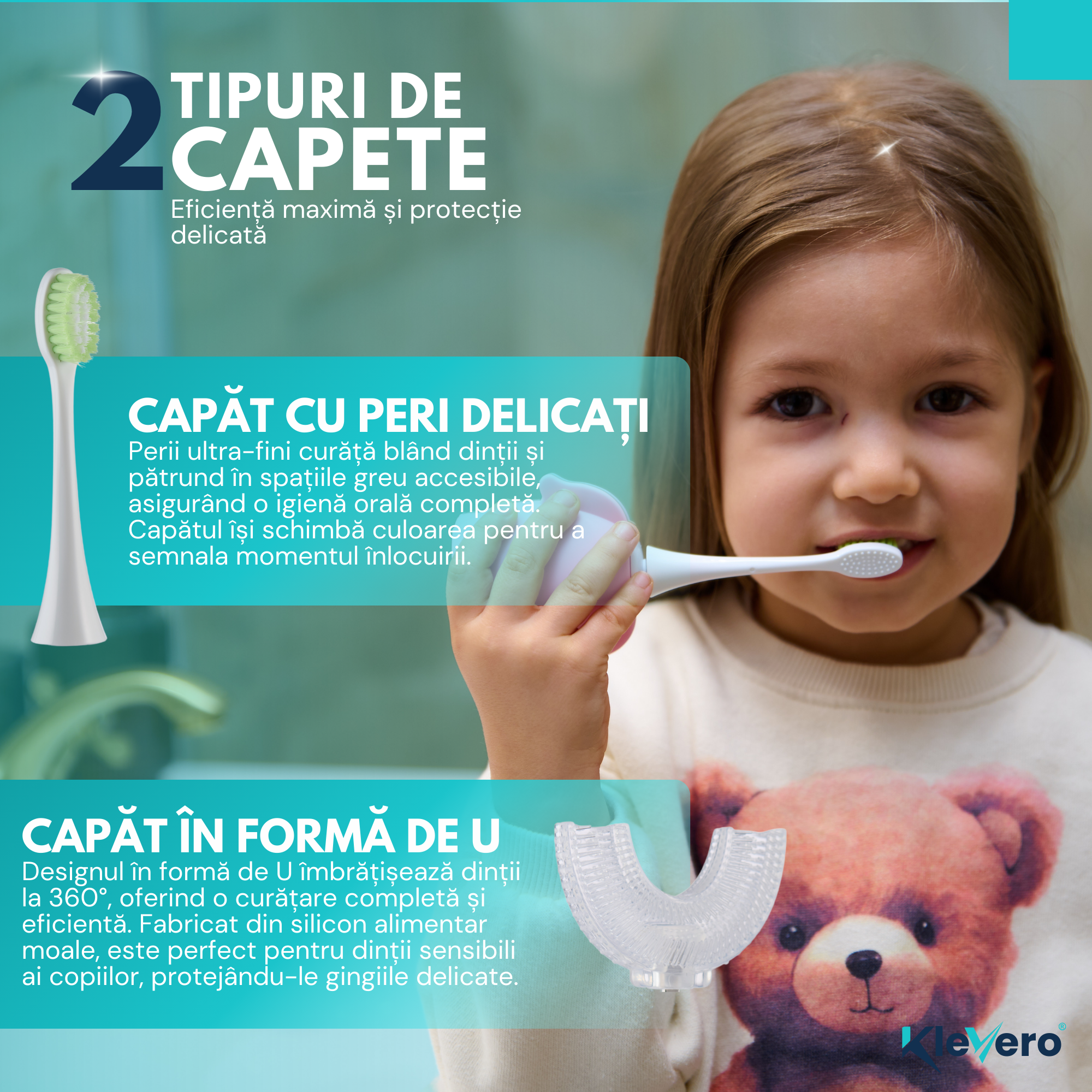 Periuta Electrica pentru Copii - Roz KleVero