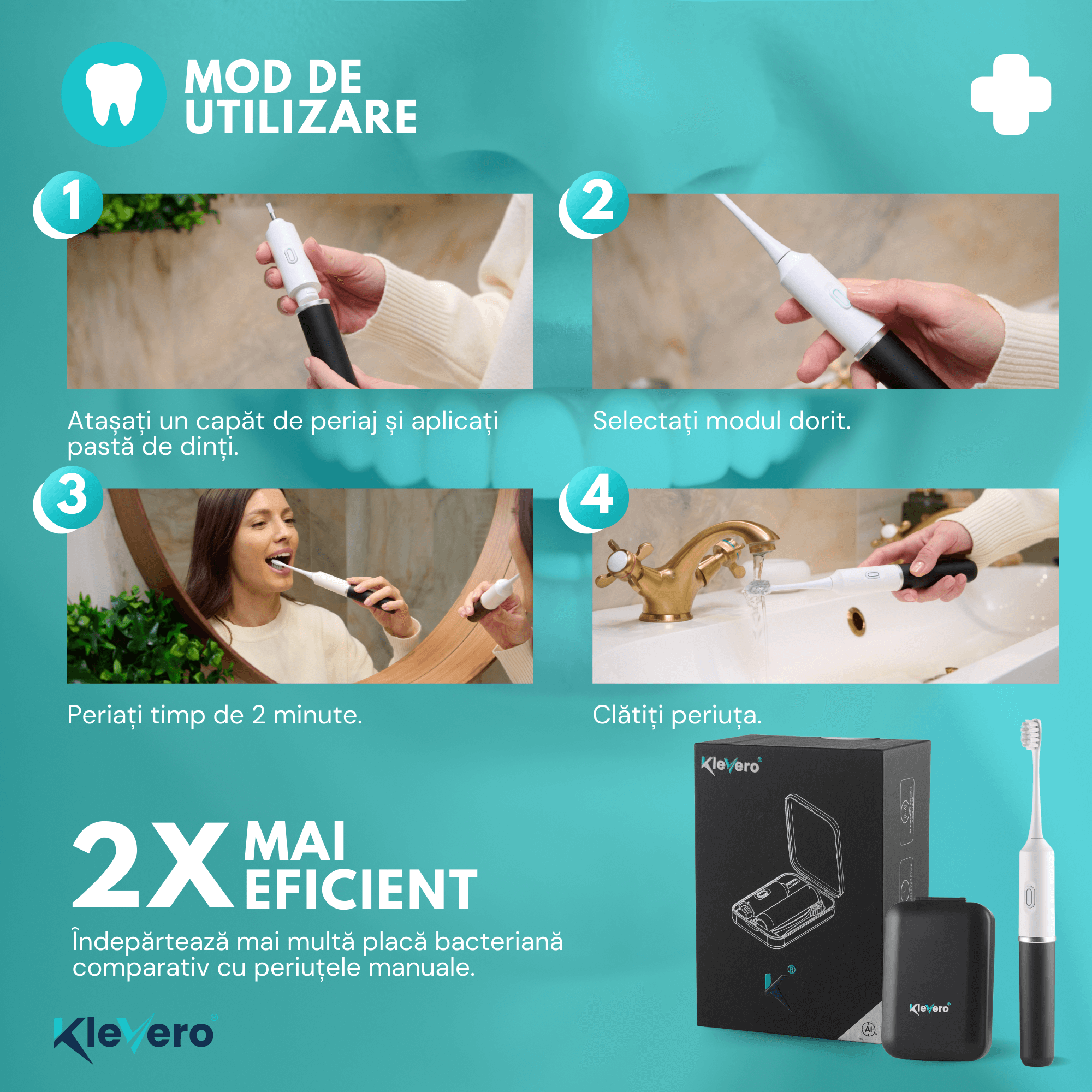 Periuta de Dinti Electrica Ultrasonica KleVero