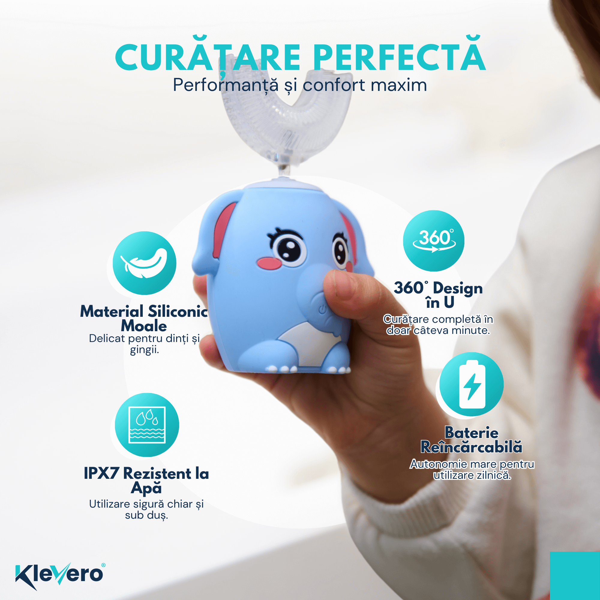 Periuta Electrica pentru Copii - Albastra KleVero