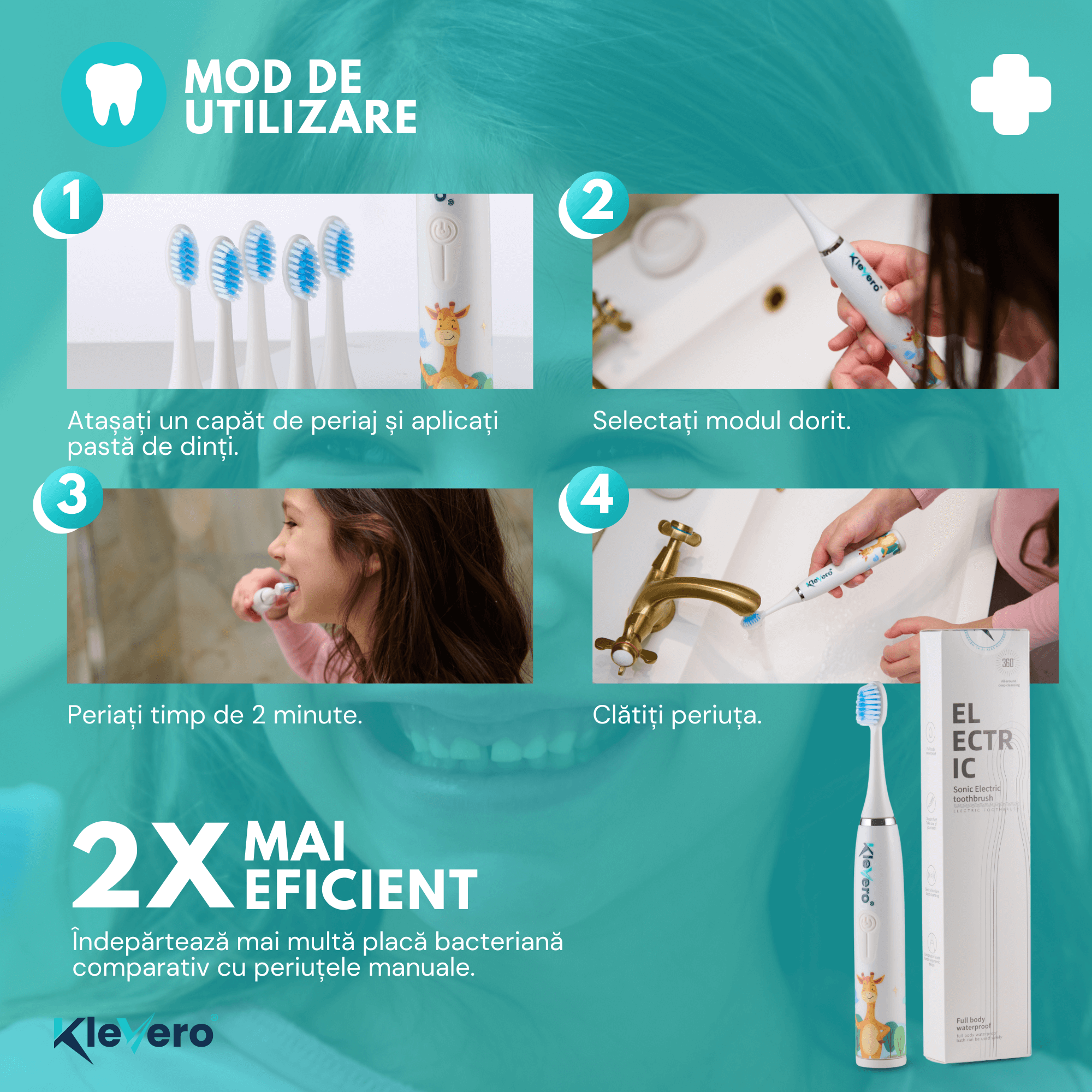 Periuta de Dinti Electrica pentru Copii KleVero