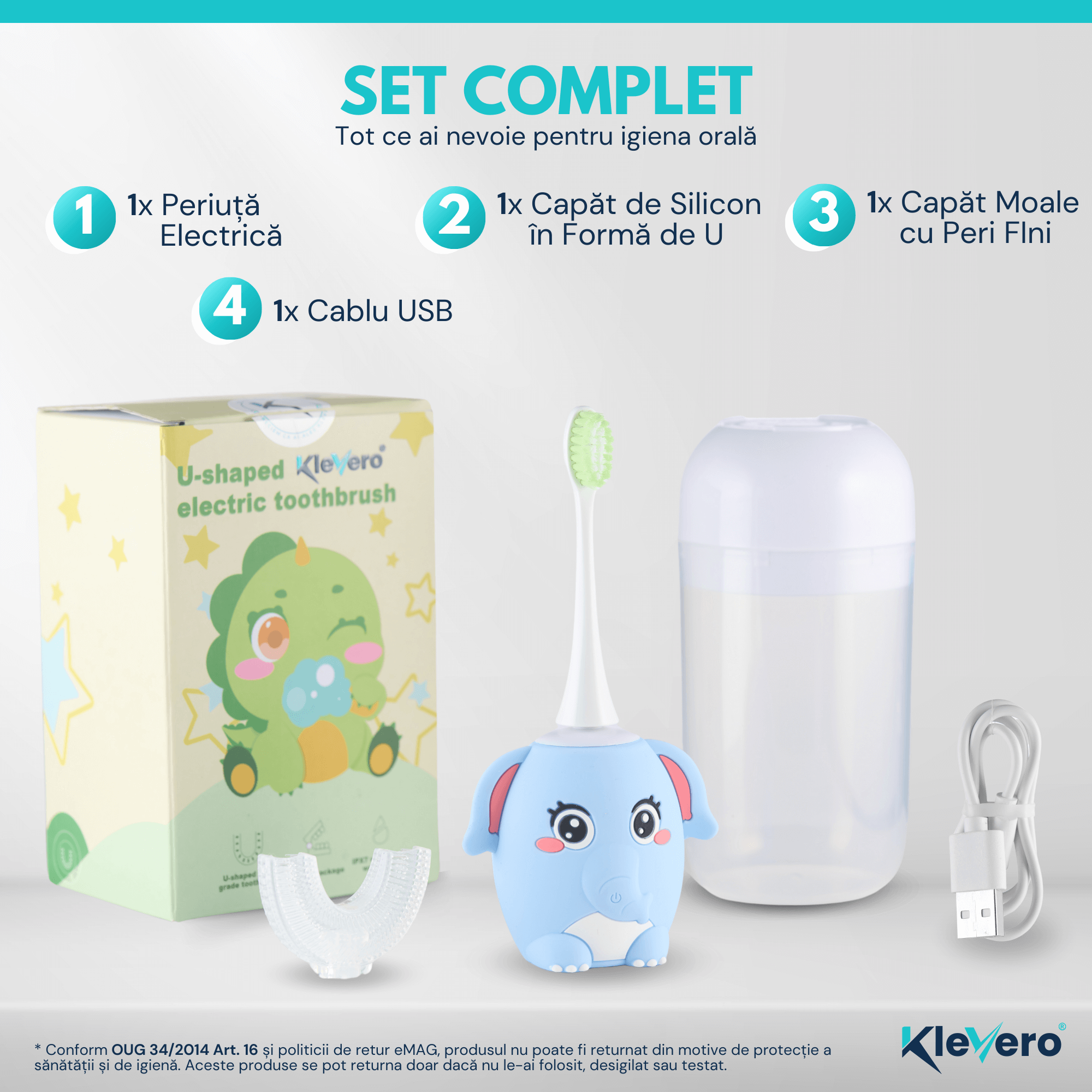Periuta Electrica pentru Copii - Albastra KleVero