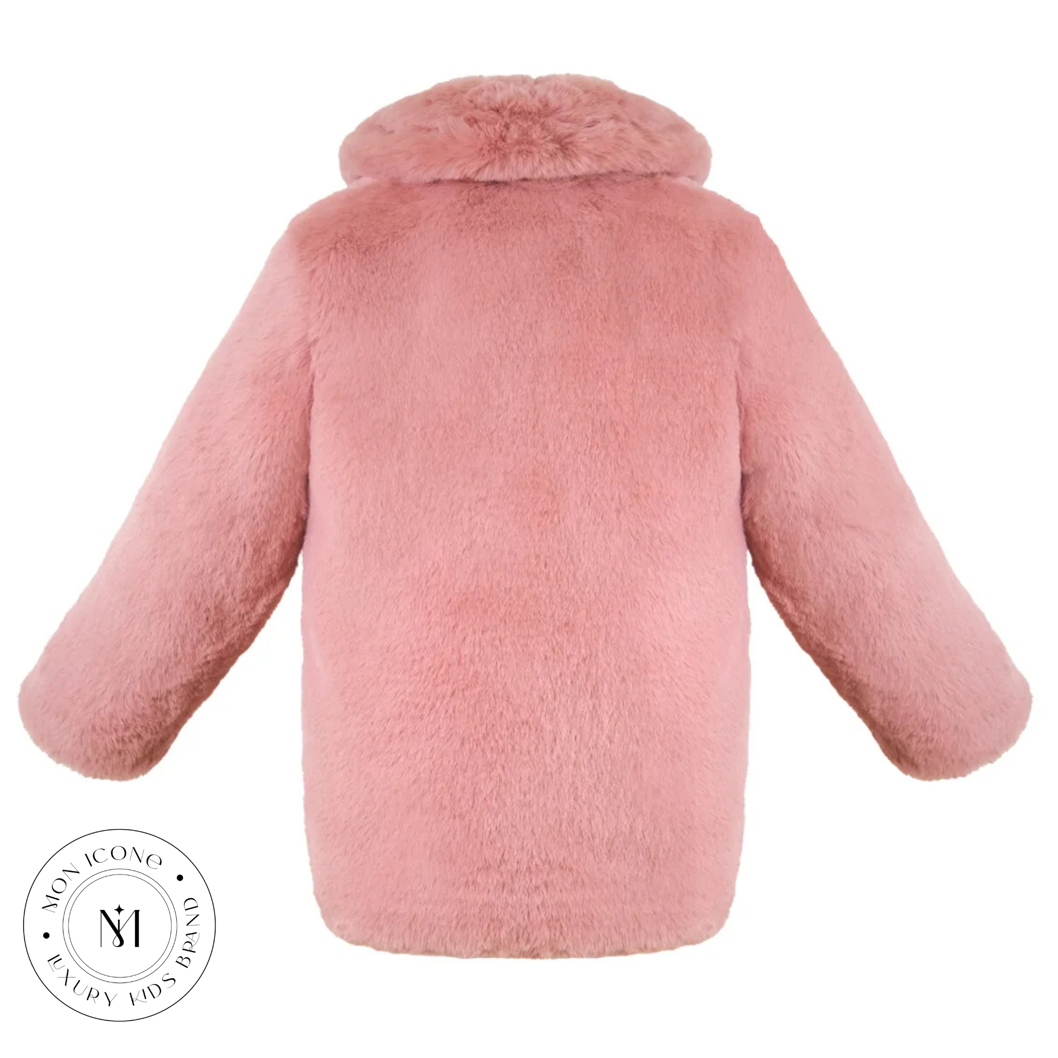 Haină pentru fete Mon Icone, blana naturală, roz, 98 cm