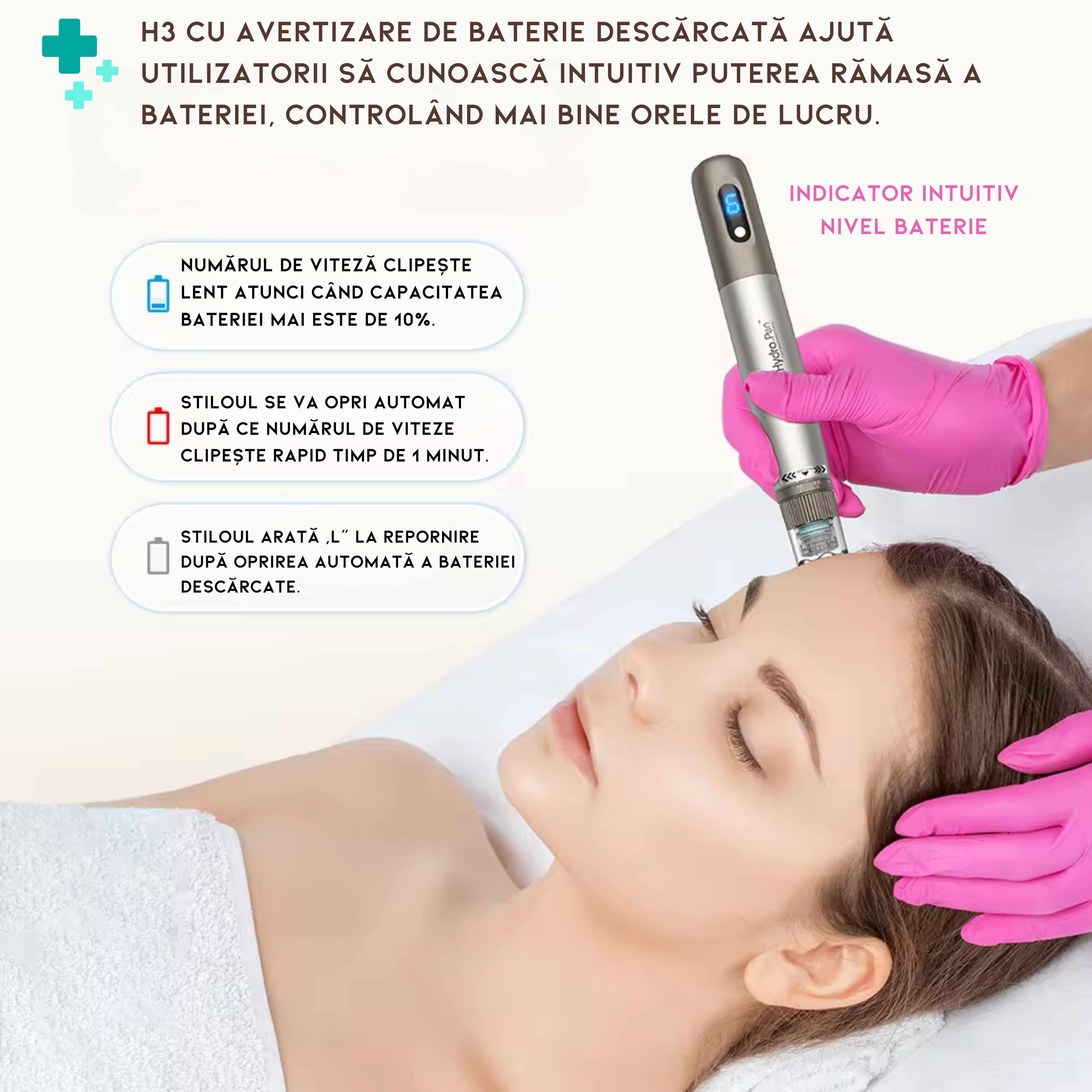 Aparat de Microneedling HydraPen H3 Wireless Klevero® Profesional