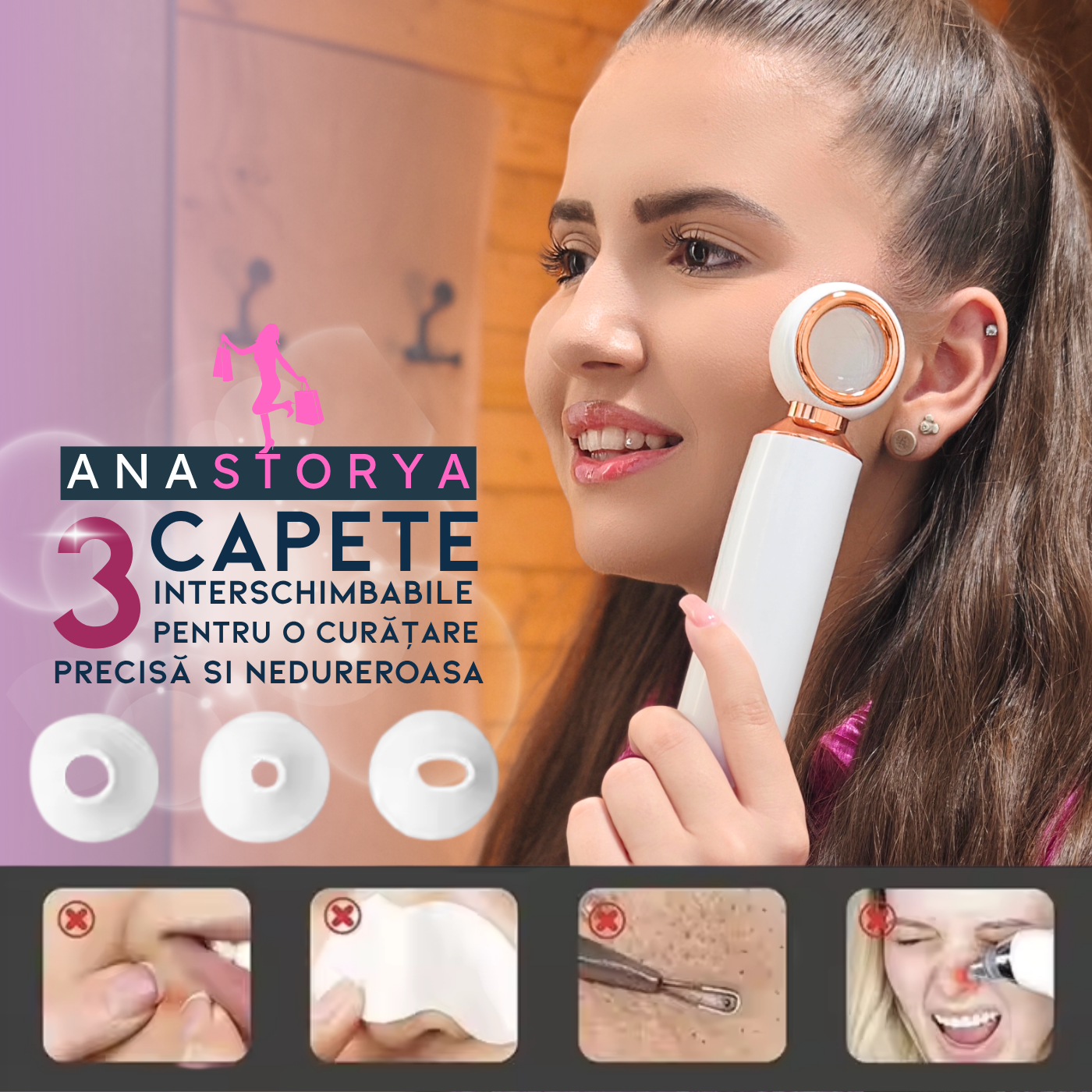 Professional Blackhead Removal Device with Magnifying Glass and LED Light 