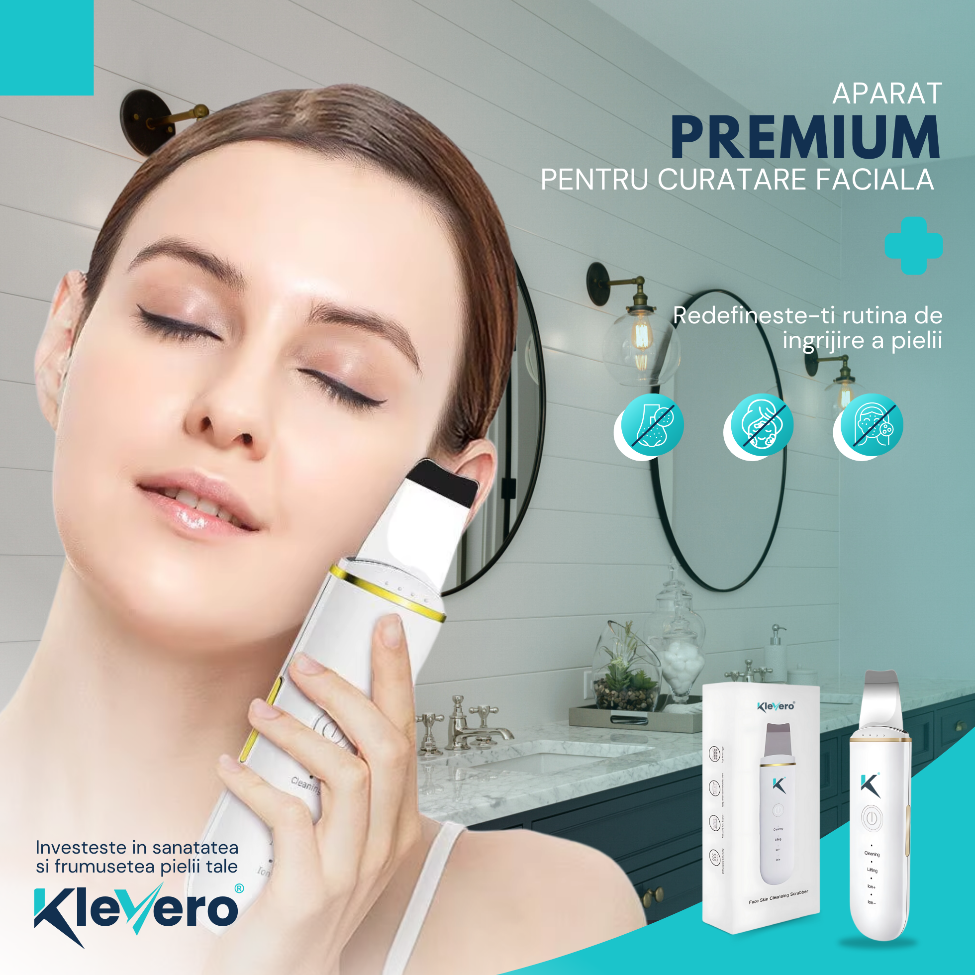 Aparat Profesional de Curatare Faciala Ultrasunete