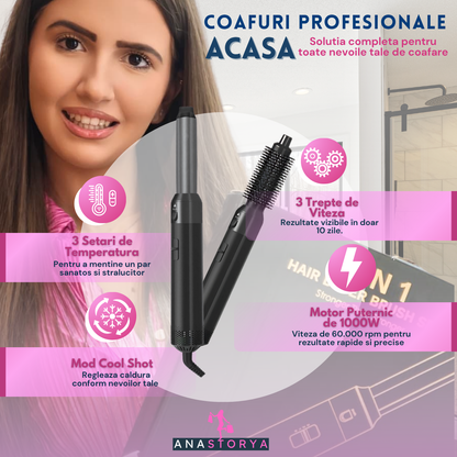 Perie Electrica cu aer cald 5 IN 1, Motor 1000W AnaStorya