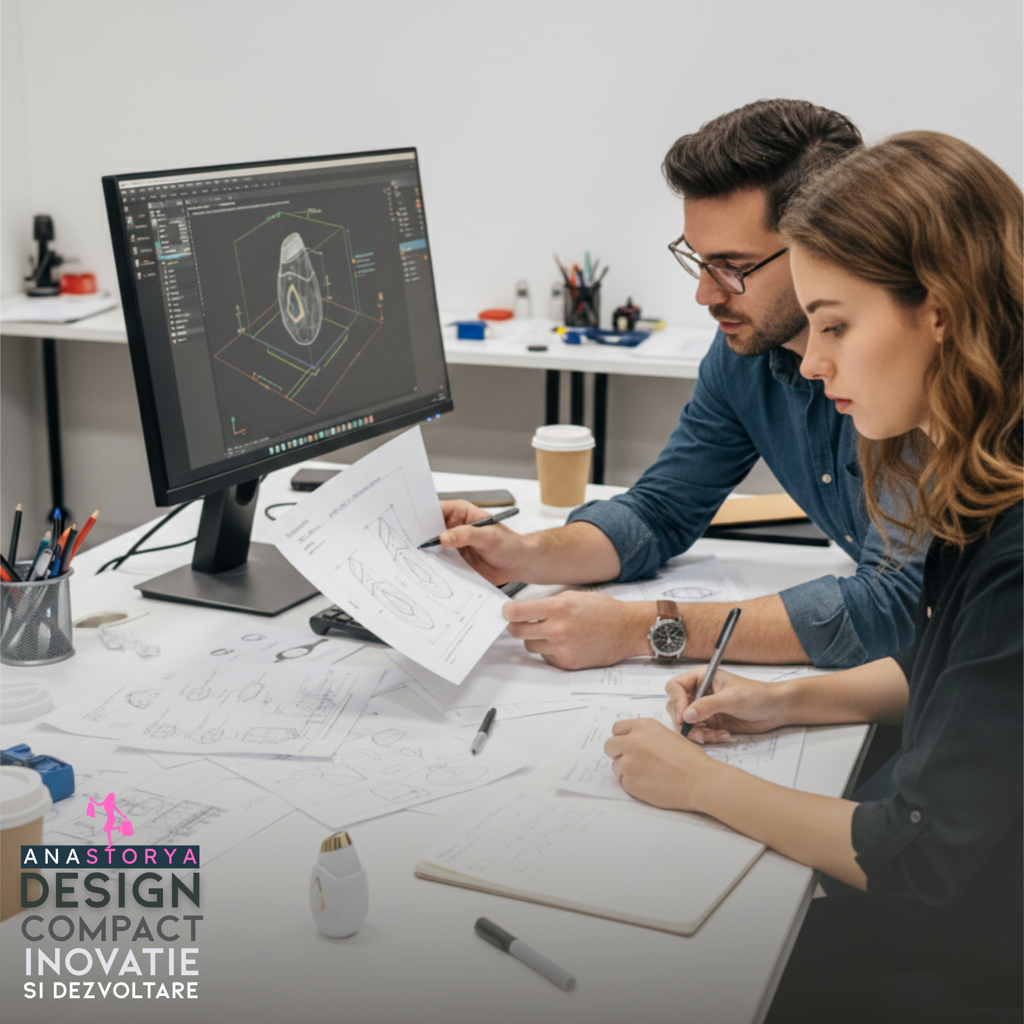 Aparat ingrijire faciala pentru ingrijirea ochilor AnaStorya, 4 in 1, anti-rid, anti-pungi sub ochi, lifting facial