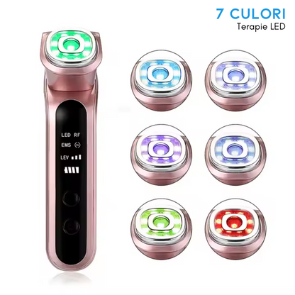 Dispozitiv Facial 7 in 1 Klevero, cu Terapie LED, RF si EMS – Rejuvenare, Lifting si Tratarea Acneei