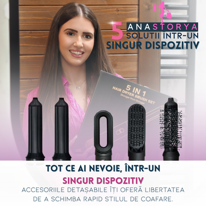 Perie Electrica cu aer cald 5 IN 1, Motor 1000W AnaStorya