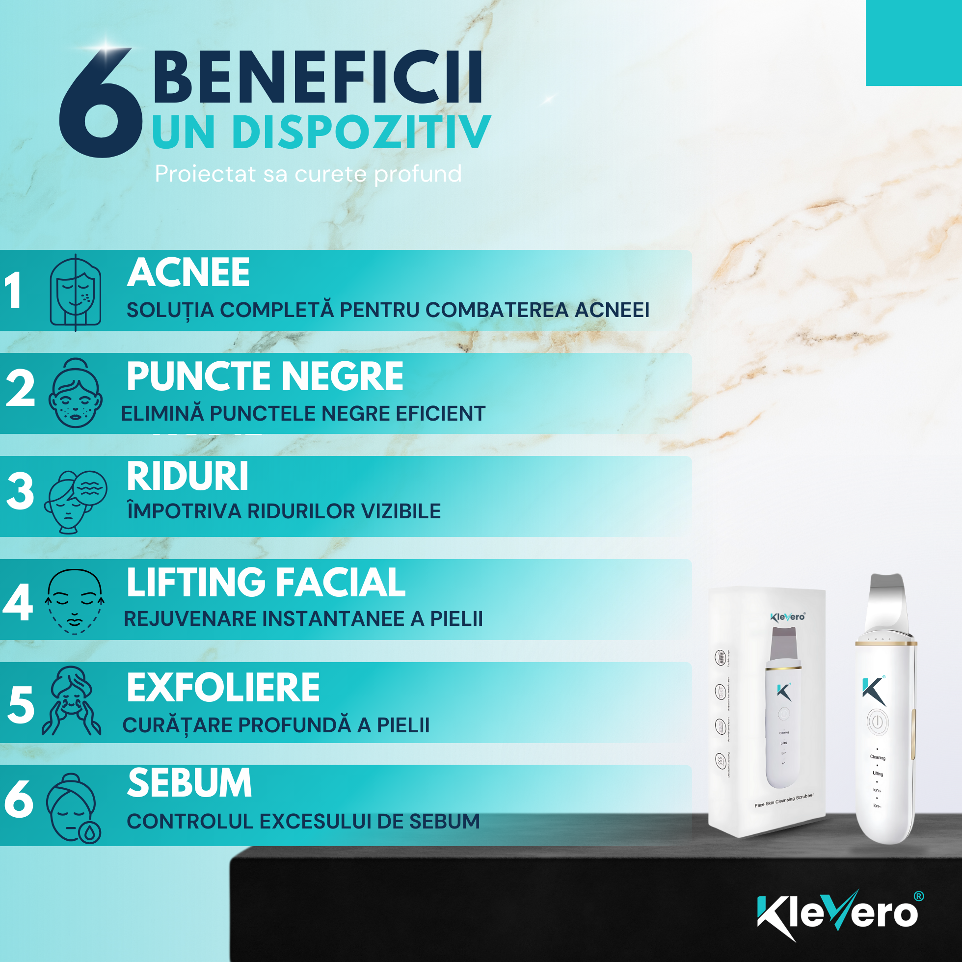Aparat Profesional de Curatare Faciala Ultrasunete