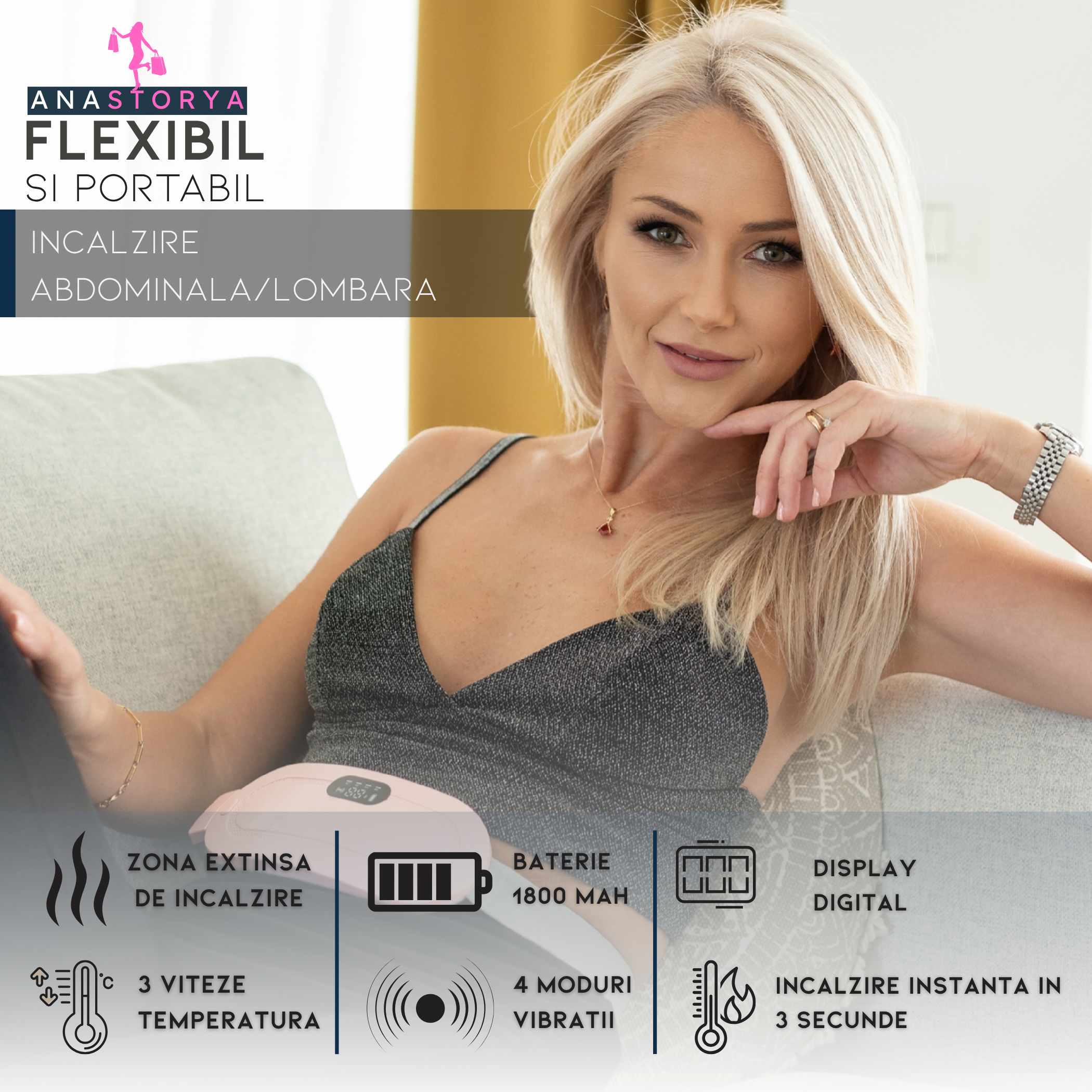 Klevero massage and heating belt, menstrual pain relief. 