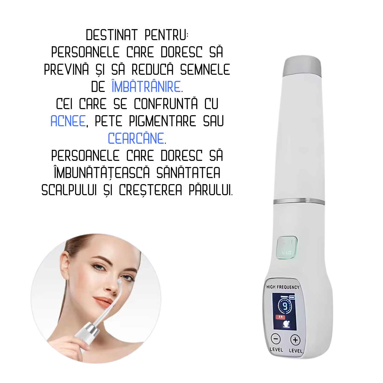 Aparat Electroderm Profesional Klevero pentru Ingrijirea Pielii
