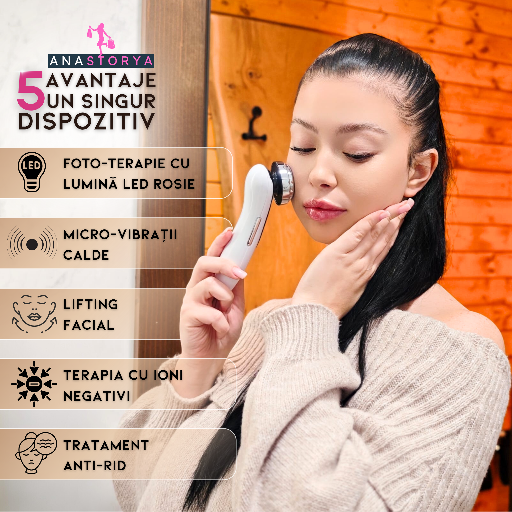 Aparat Facial Multifunctional 5 in 1 AnaStorya