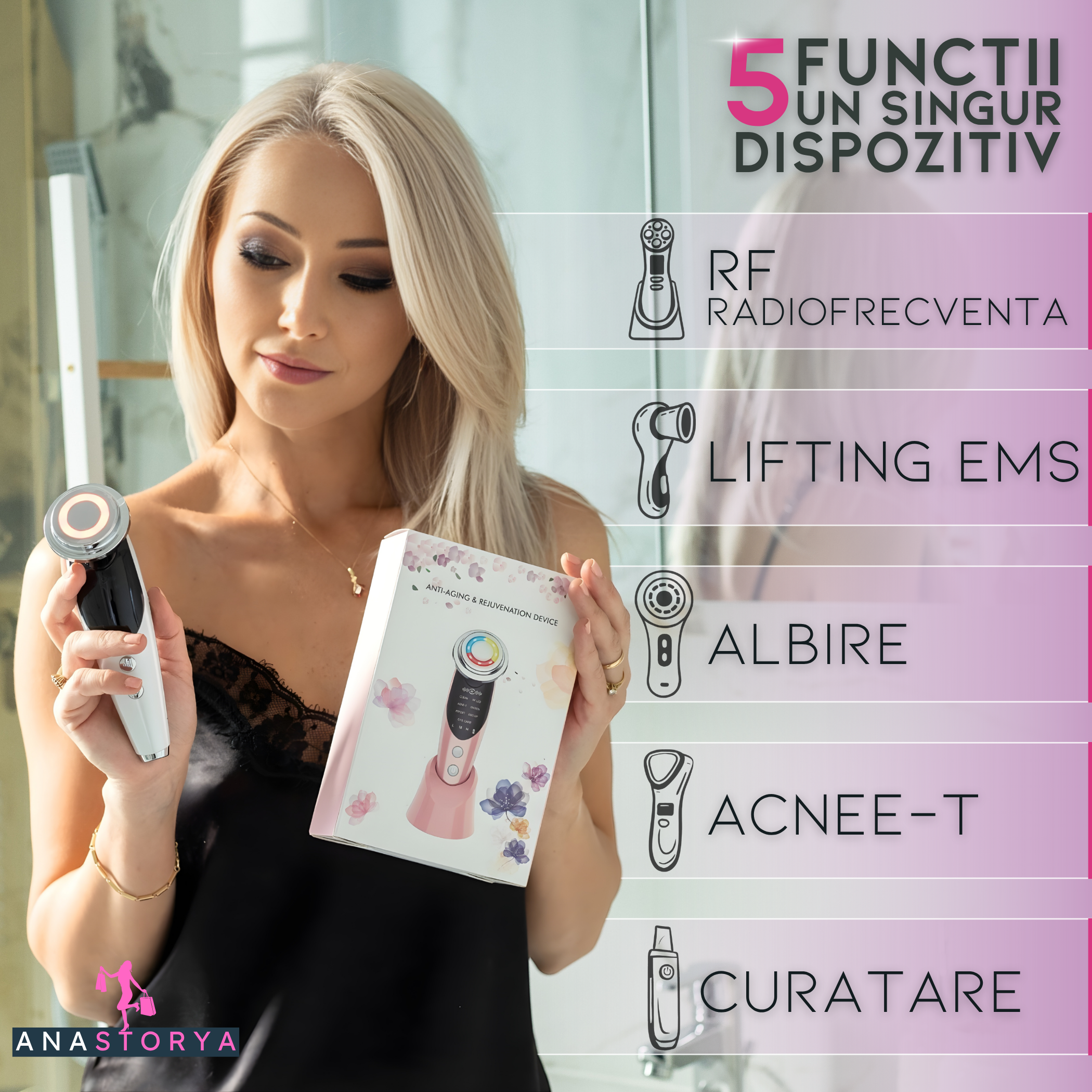 Klevero® 7-in-1 professional facial treatment and skin rejuvenation device 