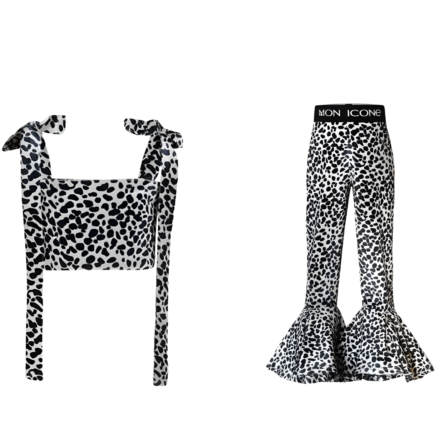 Set Dalmațian pentru fete MON ICONE – Top + Pantalon, fabricat în Turcia